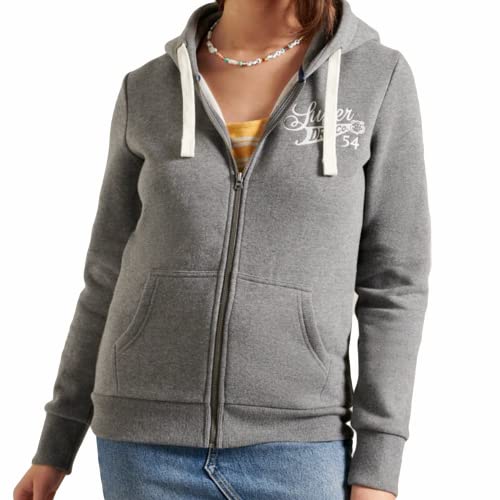 Superdry Damen Collegiate Kapuzenjacke Dunkel Meliert 38 von Superdry