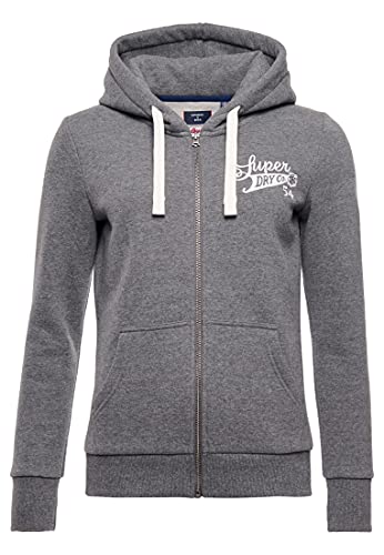 Superdry Damen Collegiate Kapuzenjacke Dunkel Meliert 38 von Superdry