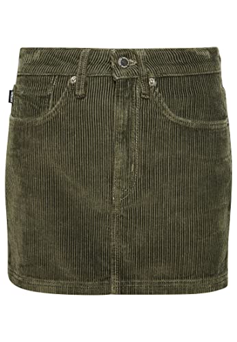 Superdry Damen Cord-Minirock Dunkelkaki 34 von Superdry