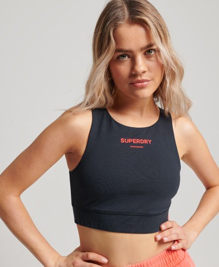 Superdry Women's Core Sport BH aus Bio-Baumwolle Marineblau - Größe: 36 von Superdry