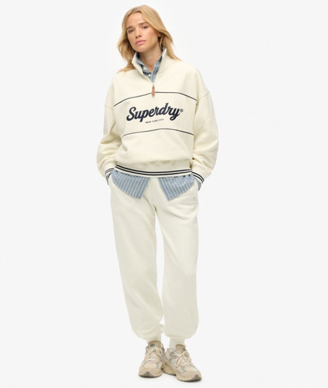 Superdry Damen Country Club Jogginghose mit Bündchen White - Größe: 38 von Superdry
