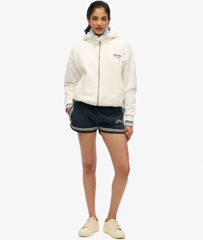 Superdry Damen Country Club Racer Shorts Blue - Größe: 36 von Superdry