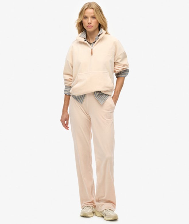 Superdry Damen Country Club Velour Jogginghose Pink - Größe: 34 von Superdry