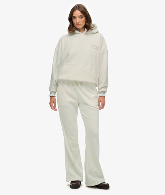 Superdry Damen Country Club Velour Jogginghose White - Größe: 44 von Superdry