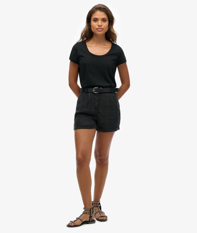 Superdry Damen Cupro-shorts Schwarz - Größe: 36 von Superdry