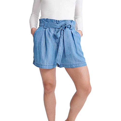 Superdry Damen Desert Paper Bag Shorts, Blau (Indigo Light Q9Q), 34 von Superdry