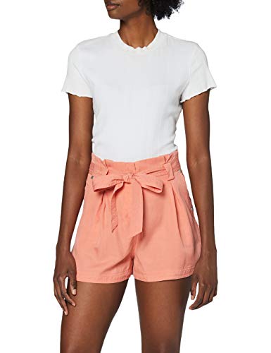 Superdry Damen Desert Paper Bag Shorts, Orange (Pomegranate OK5), 36 von Superdry