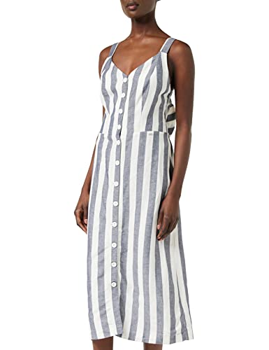 Superdry Damen Eden Linen Dress Kleid, Blau (Blue Stripe 2U7), M (Herstellergröße:12) von Superdry