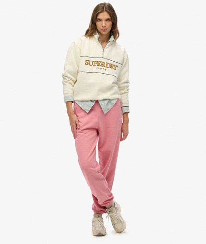 Superdry Women's Einfarbige Jogginghosen Pink - Größe: 40 von Superdry