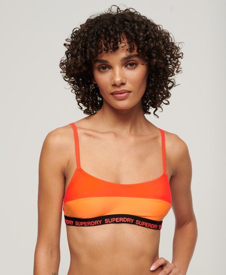 Superdry Damen Elastisches Bustier-Bikinioberteil Orange - Größe: 36 von Superdry