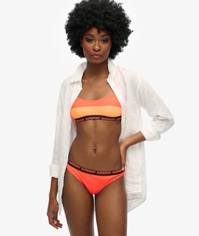 Superdry Damen Elastisches Bustier-bikinioberteil Orange - Größe: 38 von Superdry