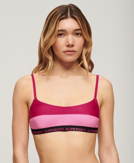 Superdry Damen Elastisches Bustier-Bikinioberteil Pink - Größe: 36 von Superdry