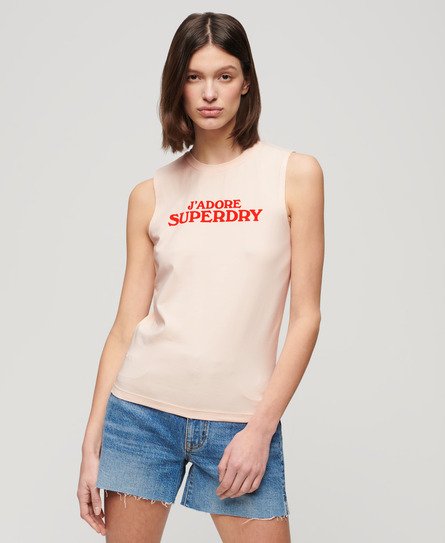 Superdry Damen Eng Anliegendes Sport Luxe Tanktop mit Grafik Pink - Größe: 44 Superdry Damen Eng Anliegendes Sport Luxe Tanktop mit Grafik Pink - Größe: 44 von Superdry