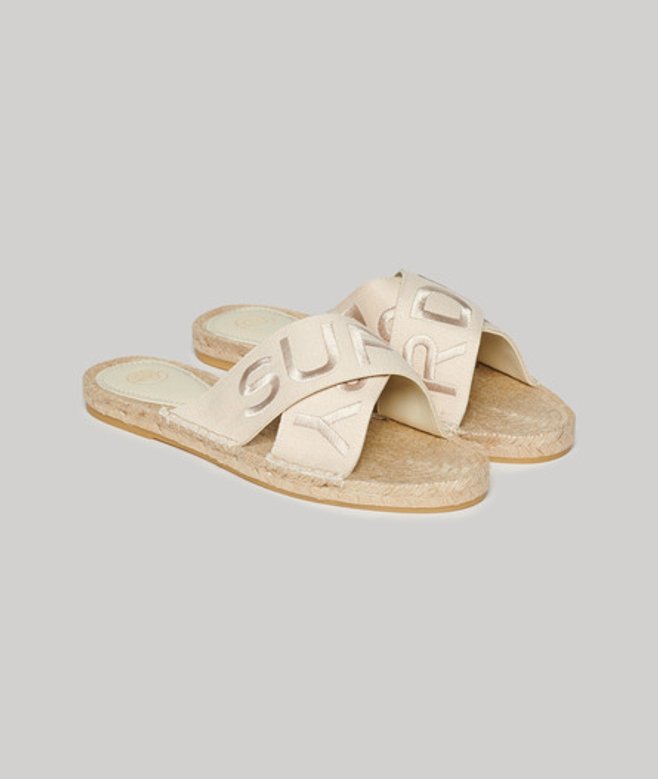Superdry Damen Espadrilles mit überkreuzten Riemen Beige - Größe: 39 Superdry Damen Espadrilles mit überkreuzten Riemen Beige - Größe: 39 von Superdry