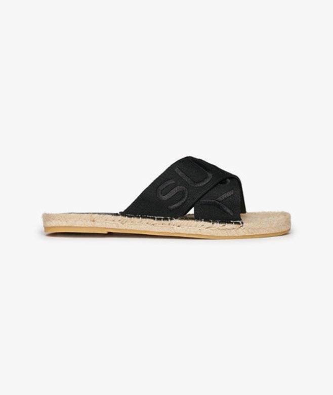 Superdry Damen Espadrilles mit überkreuzten Riemen Schwarz - Größe: 37 von Superdry