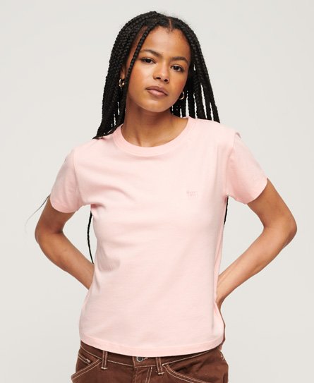 Superdry Women's Essential 90er-Jahre T-Shirt mit Logo Pink - Größe: 36 von Superdry