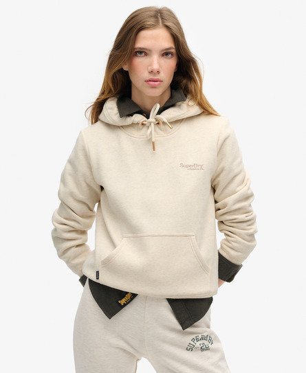 Superdry Women's Essential Hoodie mit Logo Beige - Größe: 36 von Superdry