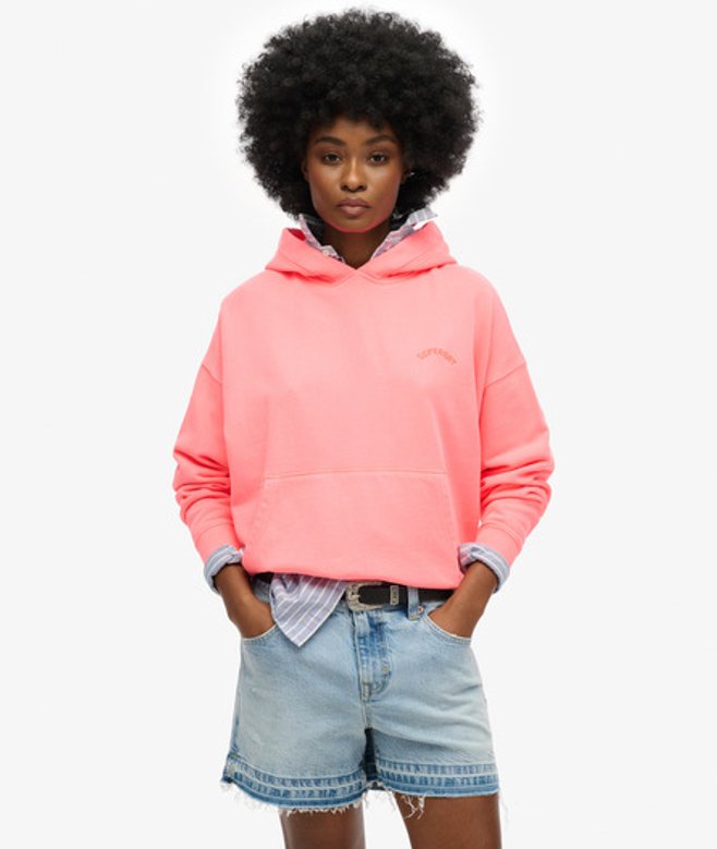 Superdry Damen Essential Hoodie mit Logo Cream - Größe: 38 von Superdry