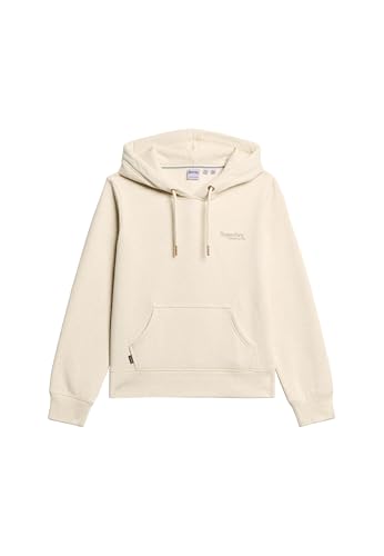 Superdry Damen Essential Hoodie mit Logo Hellbeige Meliert 44 von Superdry