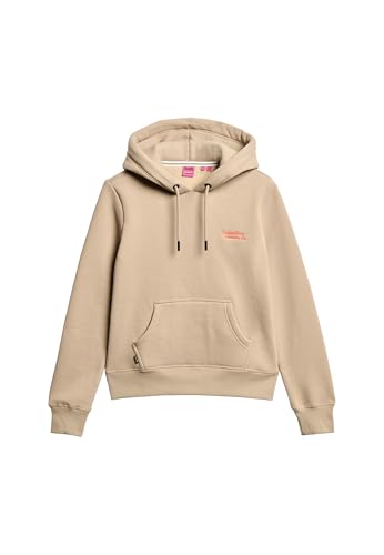 Superdry Damen Essential Hoodie mit Logo Kopfsteinpflastergrau 36 von Superdry