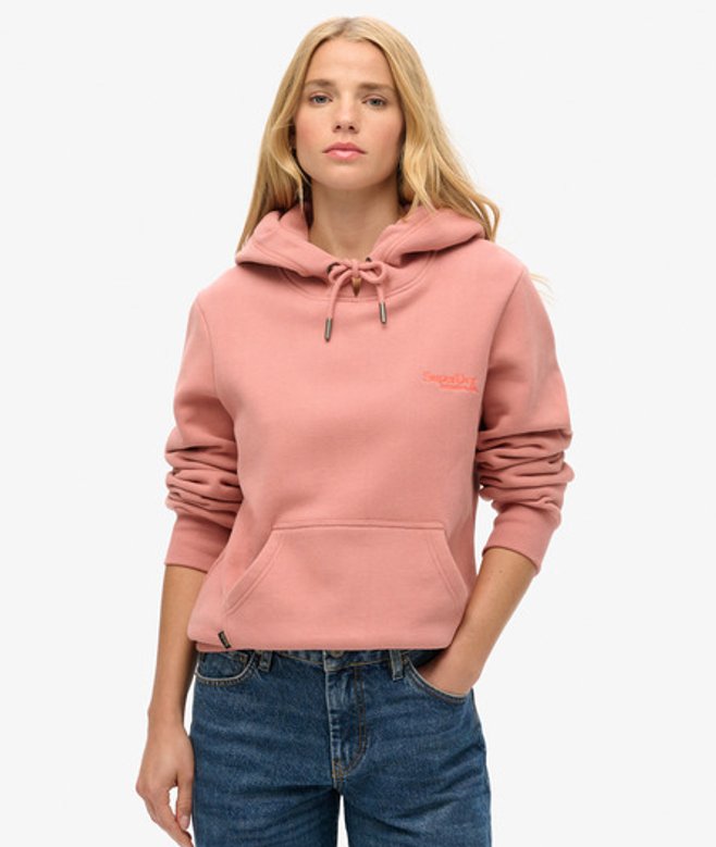 Superdry Damen Essential Logo Kapuzenpullover Pink - Größe: 40 von Superdry