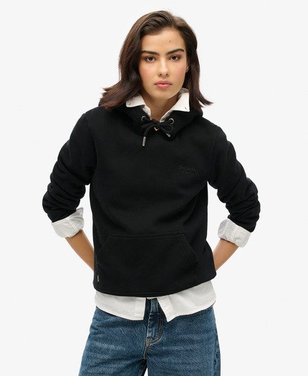 Superdry Damen Essential Hoodie mit Logo Schwarz - Größe: 36 von Superdry