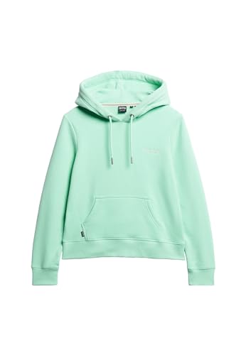 Superdry Damen Essential Hoodie mit Logo Strandglas Grün 36 von Superdry