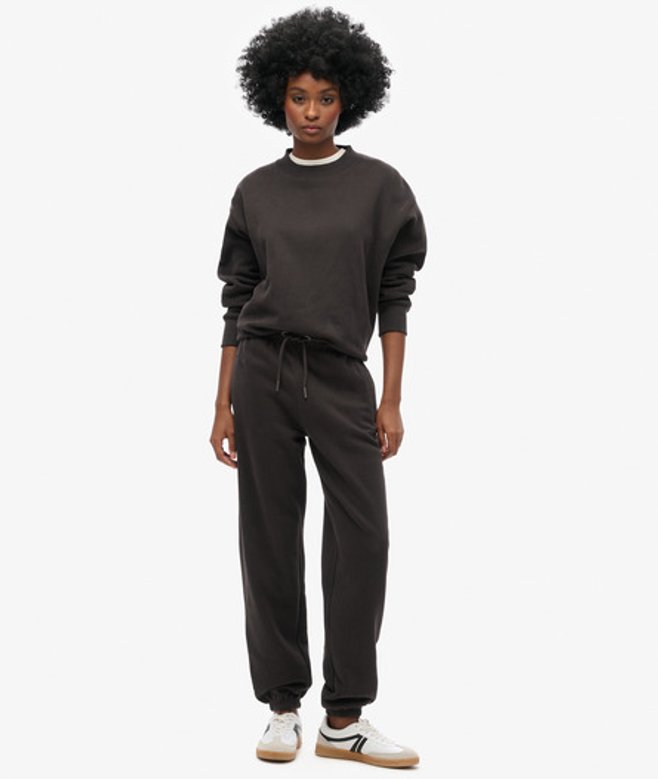 Superdry Damen Essential Logo Jogginghose mit Bündchen Braun - Größe: 44 von Superdry