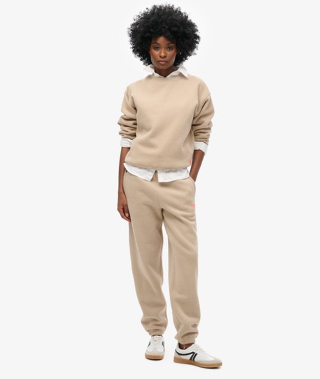 Superdry Damen Essential Jogginghose mit Bündchen und Logo Grau - Größe: 44 von Superdry