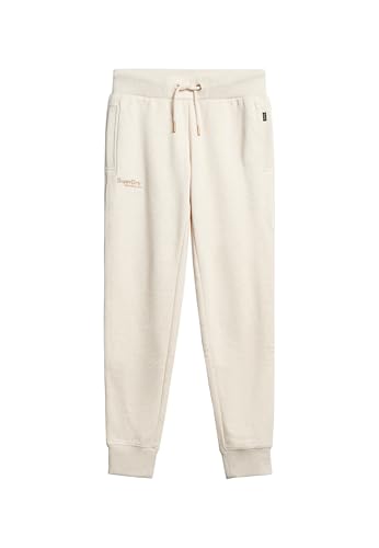 Superdry Damen Essential Jogginghose mit Logo Hellbeige Meliert 42 von Superdry
