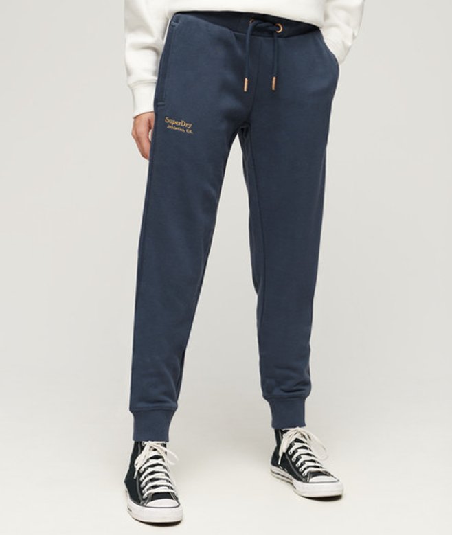 Superdry Damen Essential Jogginghose mit Logo Marineblau - Größe: 36 von Superdry