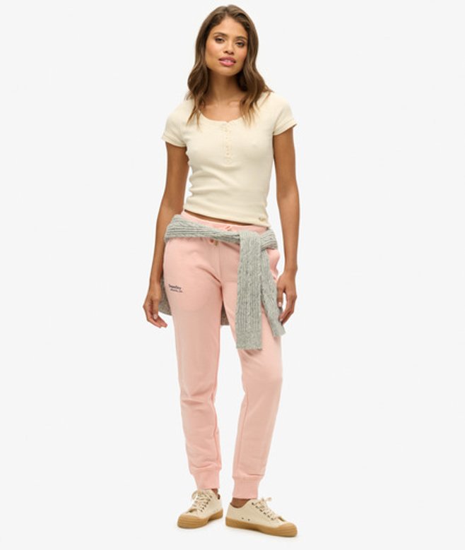 Superdry Damen Essential Jogginghose mit Logo Pink - Größe: 38 von Superdry