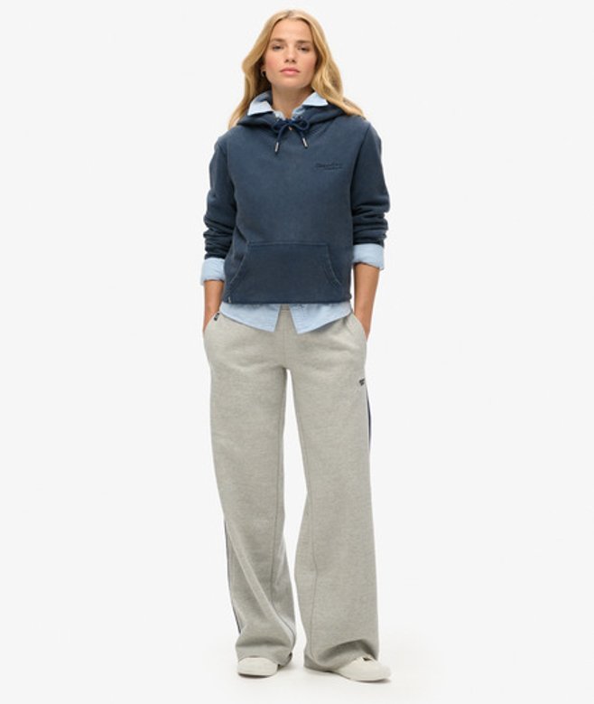 Superdry Damen Essential Jogginghosen mit Geradem Bein und Logo Grau - Größe: 38 von Superdry
