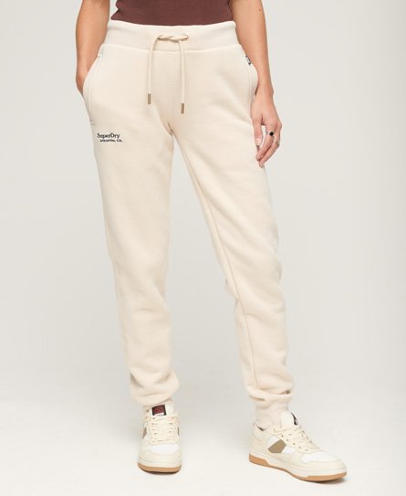 Superdry Women's Essential Jogginghosen mit Logo Creme - Größe: 44 von Superdry