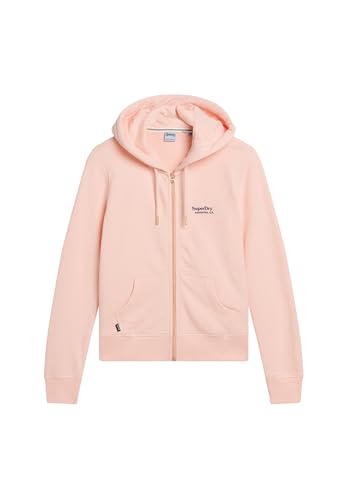 Superdry Damen Essential Kapuzenjacke mit Logo Blass Rosé Pink 38 von Superdry