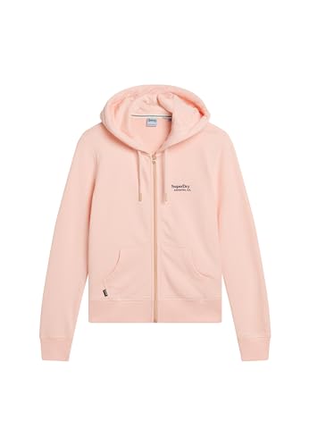 Superdry Damen Essential Kapuzenjacke mit Logo Blass Rosé Pink 40 von Superdry