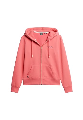 Superdry Damen Essential Kapuzenjacke mit Logo Camping Pink 34 von Superdry