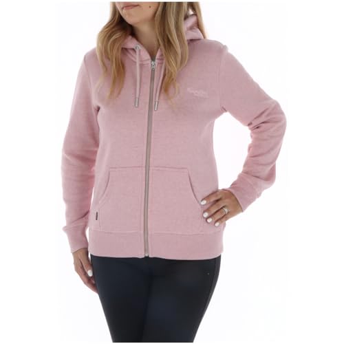 Superdry Damen Essential Kapuzenjacke mit Logo La Zart Pink Meliert 34 von Superdry