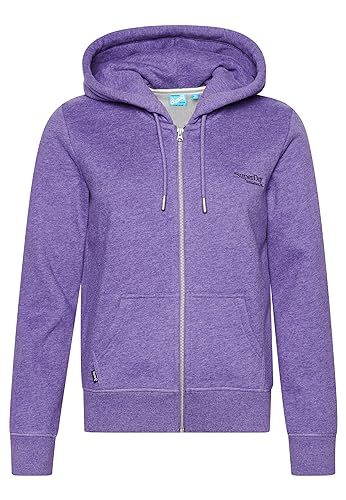 Superdry Damen Essential Kapuzenjacke mit Logo Leuchtend Lila Meliert 38 von Superdry