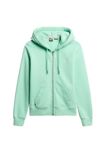 Superdry Damen Essential Kapuzenjacke mit Logo Strandglas Grün 40 von Superdry