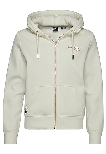 Superdry Damen Essential Kapuzenjacke mit Logo Wollweiß 34 von Superdry