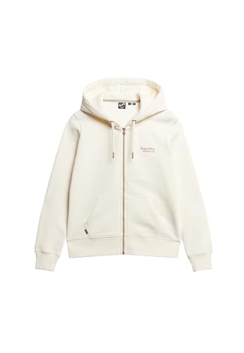 Superdry Damen Essential Kapuzenjacke mit Logo Wollweiß 36 von Superdry