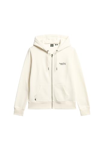 Superdry Damen Essential Kapuzenjacke mit Logo Wollweiß 40 von Superdry