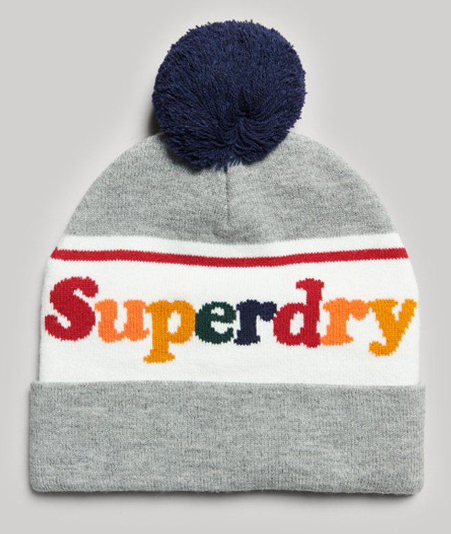 Superdry Damen Essential Logo Beaniemütze Grau - Größe: One Größe von Superdry