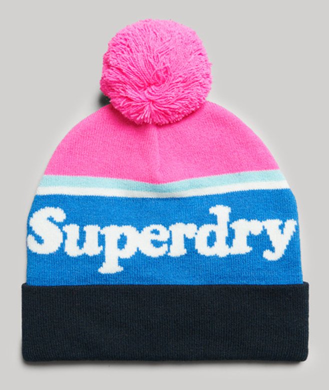 Superdry Damen Essential Logo Beaniemütze Pink - Größe: One Größe von Superdry