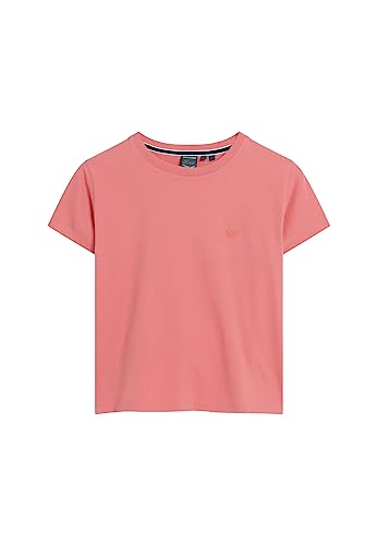 Superdry Damen Essential Logo Fitted T-Shirt, Camping Pink, 36 von Superdry