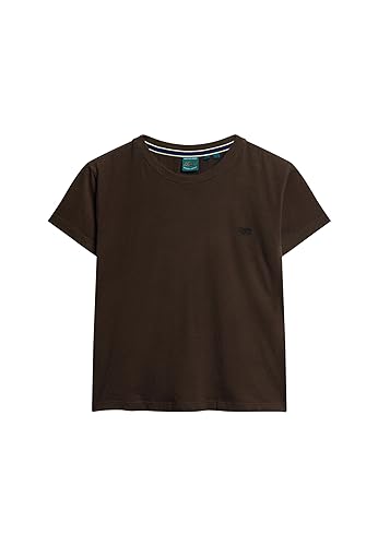 Superdry Damen Essential Logo Fitted T-Shirt, Schwarz (Bison Black), 36 von Superdry