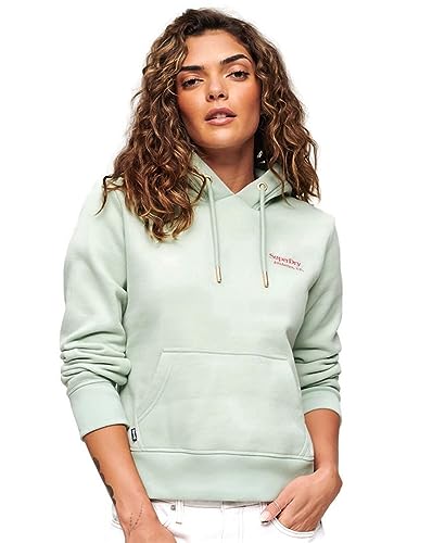 Superdry Damen Essential Logo Hoodie Kapuzenpullover, Sea Green, 36 von Superdry