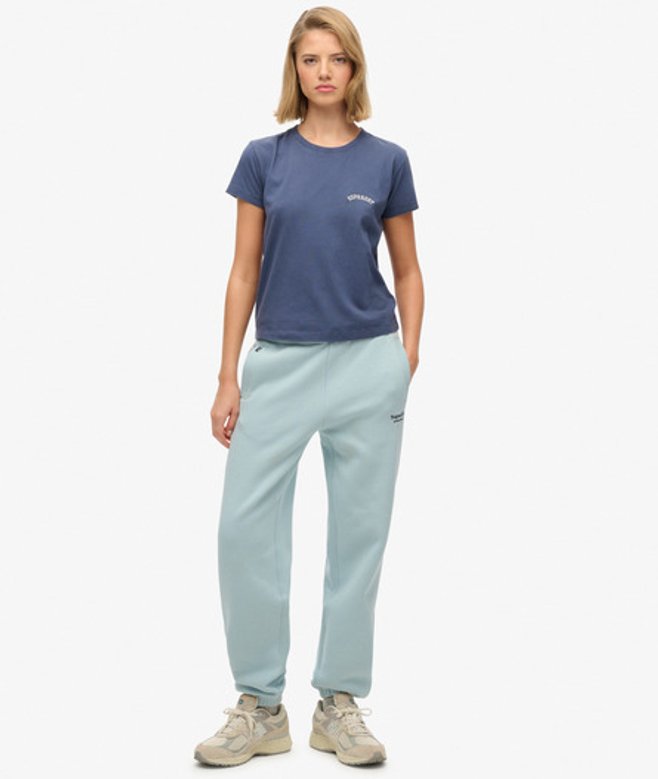 Superdry Damen Essential Logo Jogginghose mit Bündchen Light Blue - Größe: 44 von Superdry