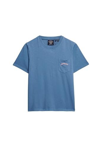 Superdry Damen Essential Logo T-Shirt mit stückgefärbter Tasche Copen Blau 40 von Superdry